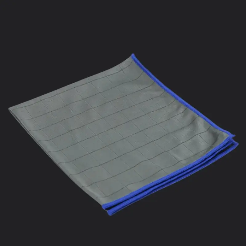 5x microvezeldoek Carbon 40x50cm blauwe boord
