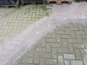 Voorbeeld hoe goed Cleeny is bij het behandelen van je terras
